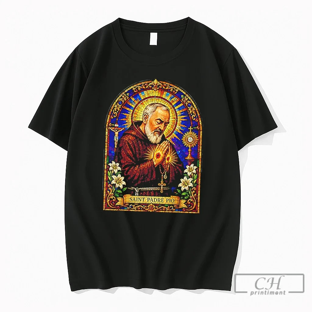 Premium Saint Padre Pio Catholic Devotional Gothic - Adult & Kids T-Shirts, Sweatshirts & Hoodies apparel design preview 1