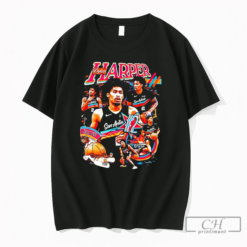 Premium San Antonio Spurs Dylan Harper Retro - Adult & Kids T-Shirts, Sweatshirts & Hoodies apparel design preview 1