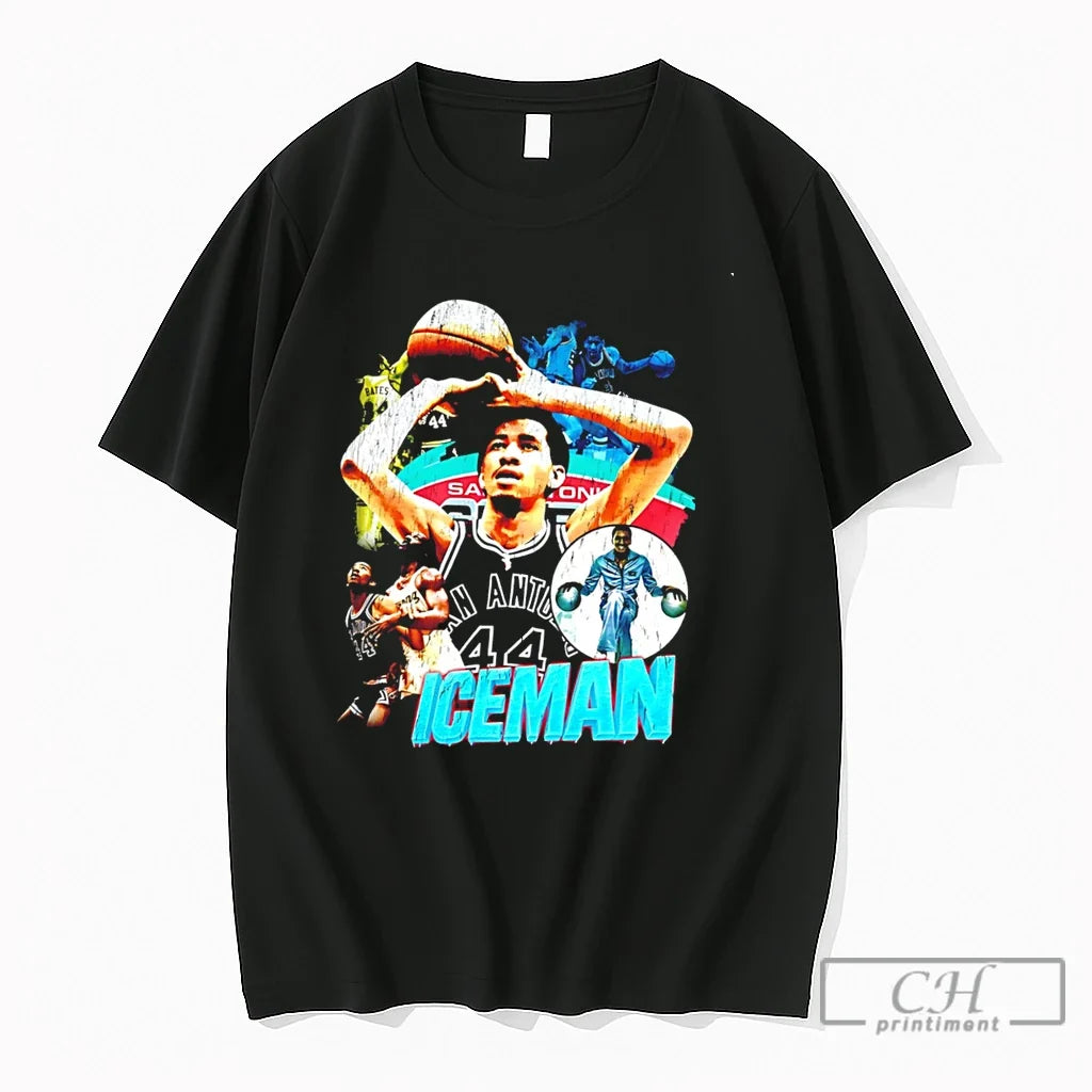 Premium San Antonio Spurs George Gervin Iceman Retro - Adult & Kids T-Shirts, Sweatshirts & Hoodies apparel design preview 1