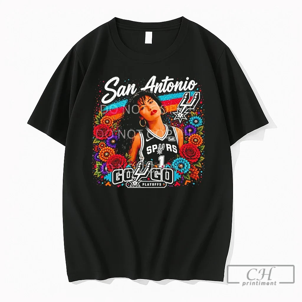 Premium Selena San Antonio Spurs Basketball Go - Adult & Kids T-Shirts, Sweatshirts & Hoodies apparel design preview 1