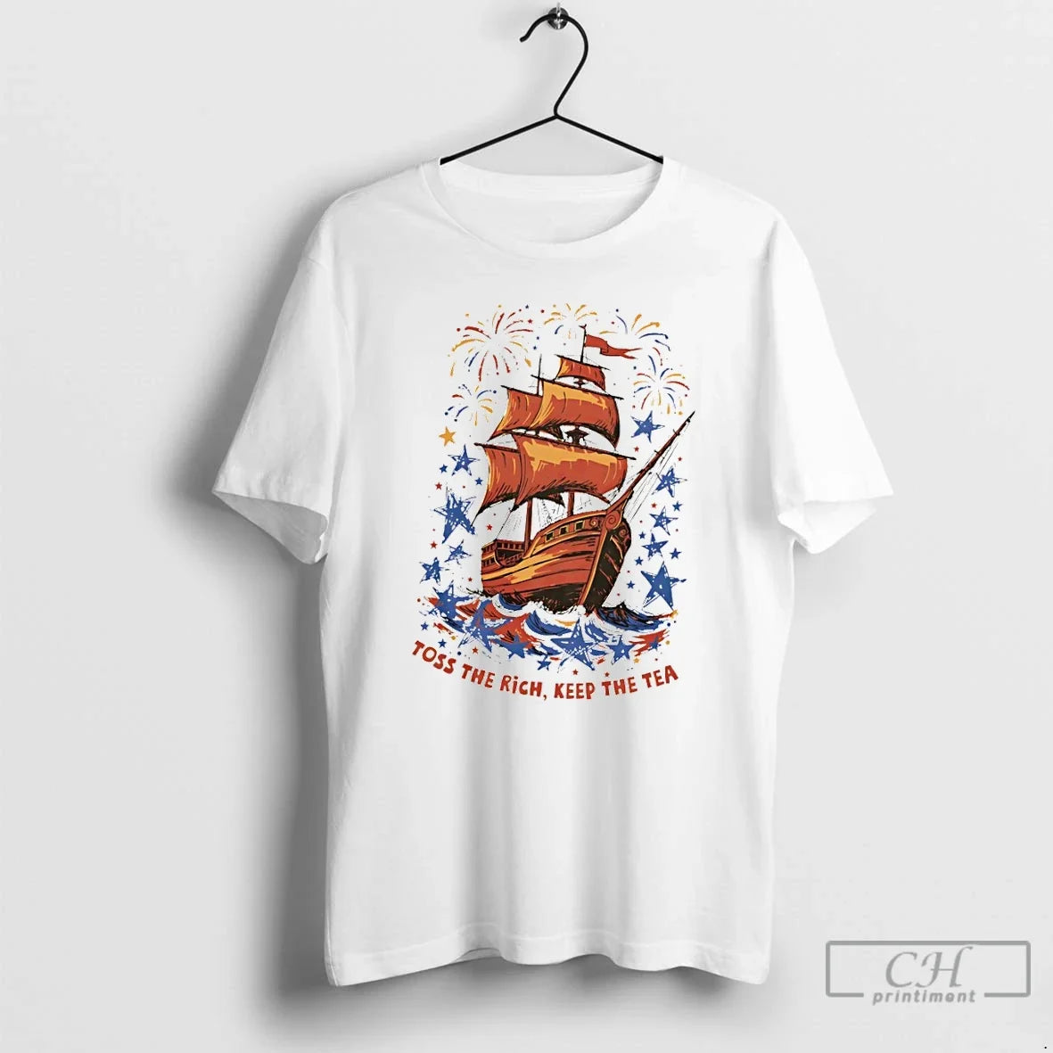 Premium Ship Toss The Rich Keep Tea America 250th - Adult & Kids T-Shirts, Sweatshirts & Hoodies apparel design preview 1