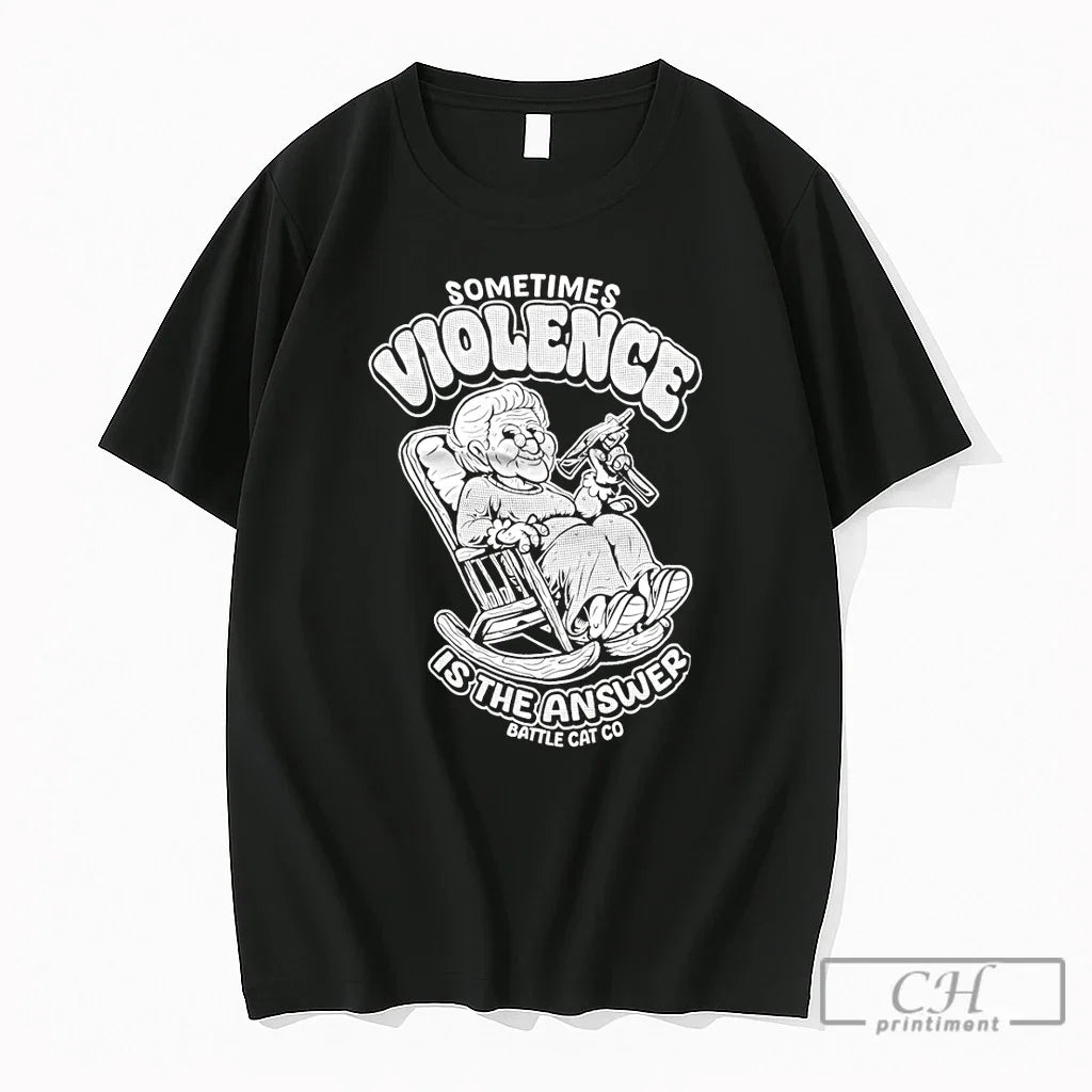 Premium Sometimes Violence Is The Answer Battle Cat - Adult & Kids T-Shirts, Sweatshirts & Hoodies apparel design preview 1