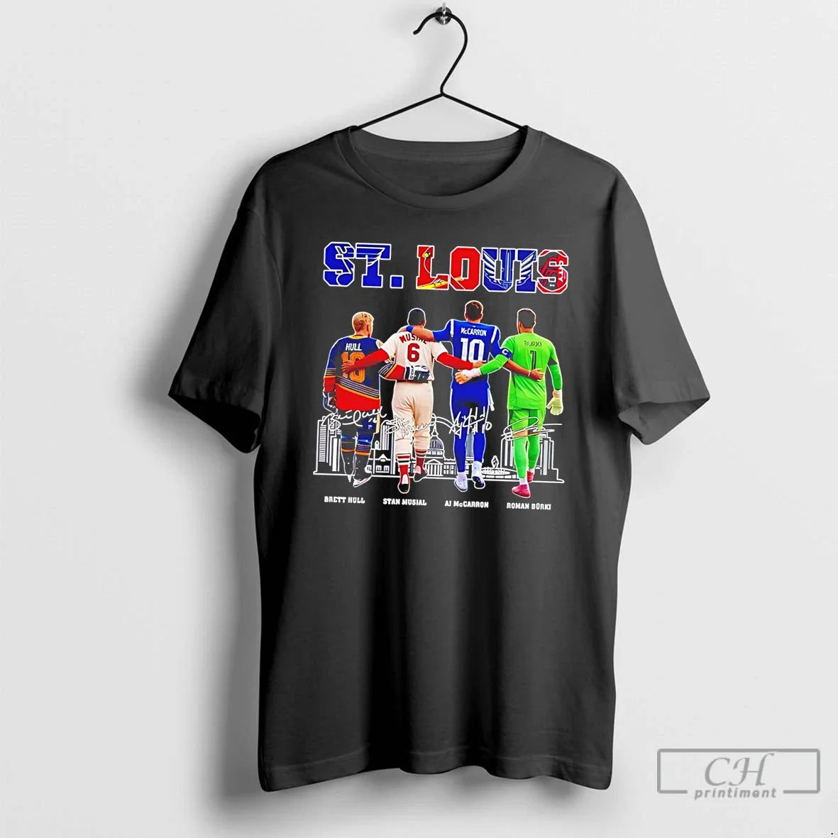 Premium St Louis Sports Brett Hull Stan Musial - Adult & Kids T-Shirts, Sweatshirts & Hoodies apparel design preview 1