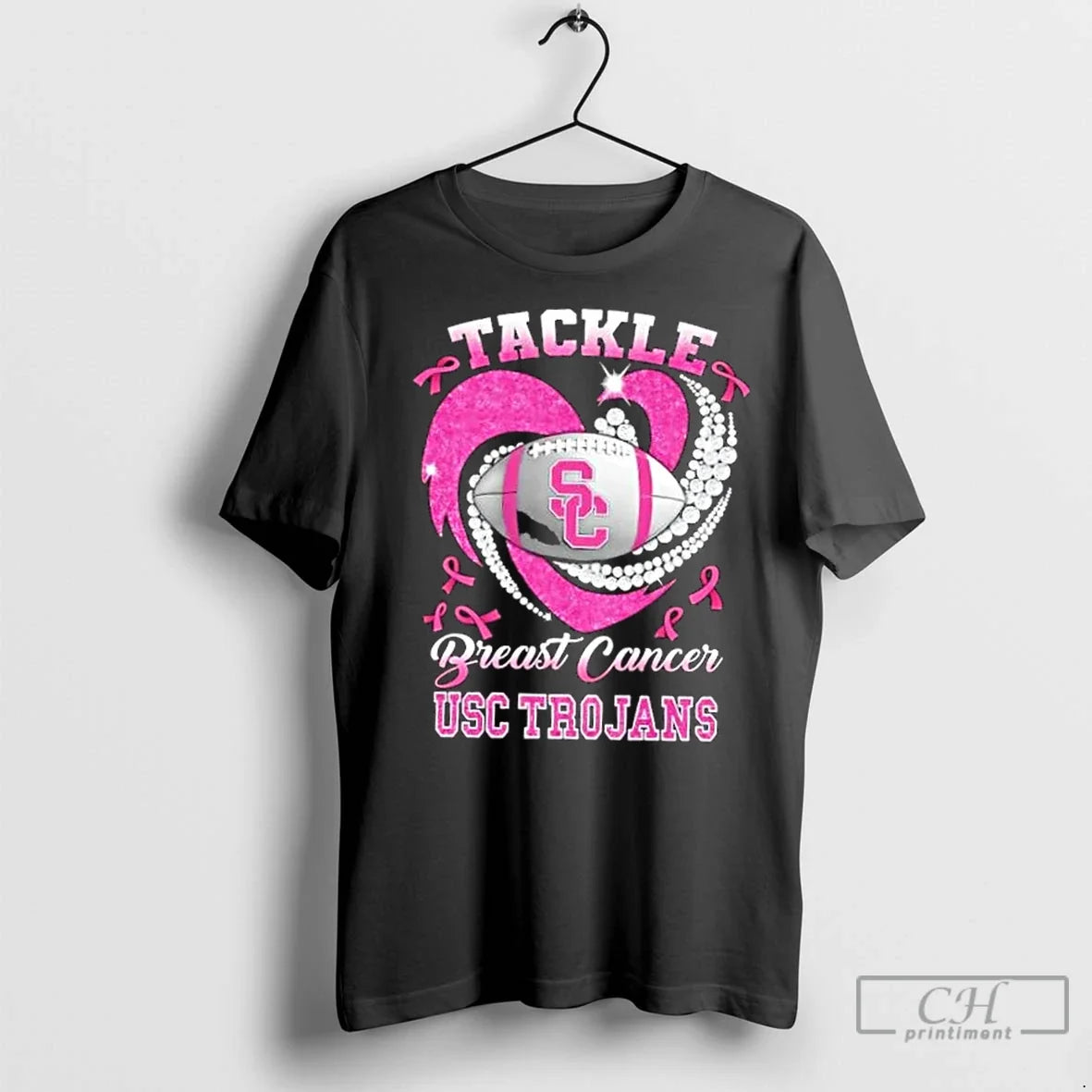 Premium Tackle Breast Cancer Usc Trojans Football - Adult & Kids T-Shirts, Sweatshirts & Hoodies apparel design preview 1