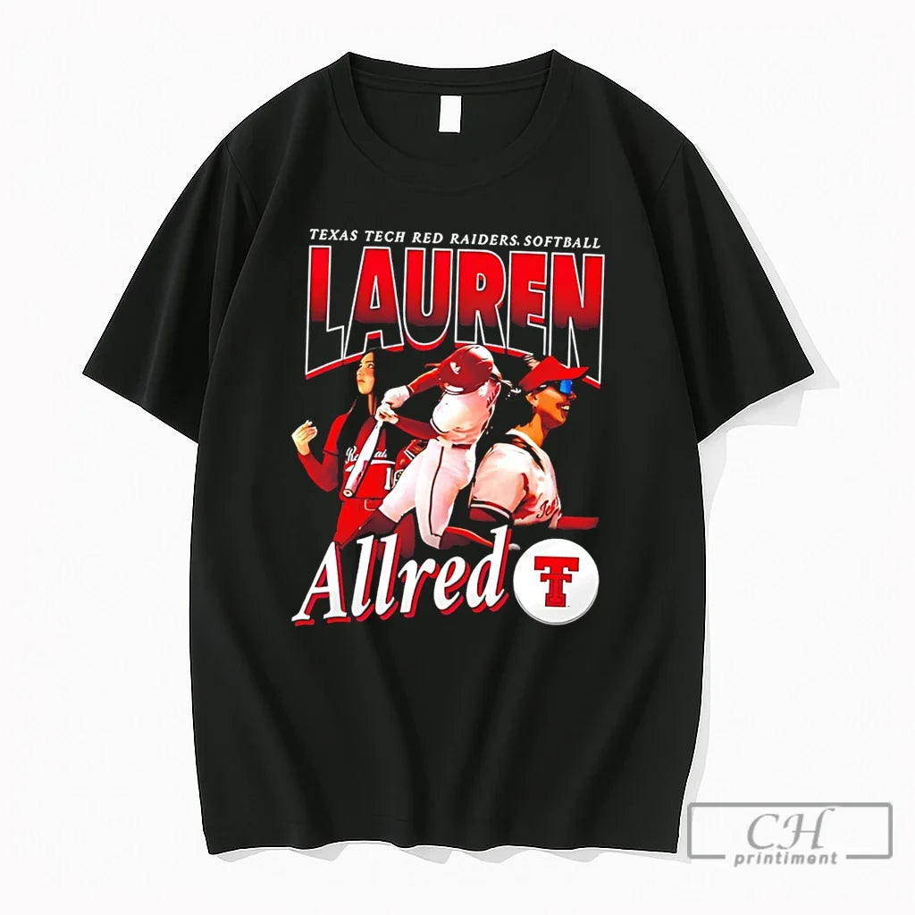 Premium Texas Tech Red Raiders Softball Lauren Allred - Adult & Kids T-Shirts, Sweatshirts & Hoodies apparel design preview 1