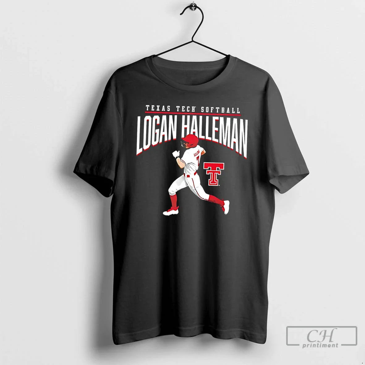 Premium Texas Tech Softball Logan Halleman - Adult & Kids T-Shirts, Sweatshirts & Hoodies apparel design preview 1
