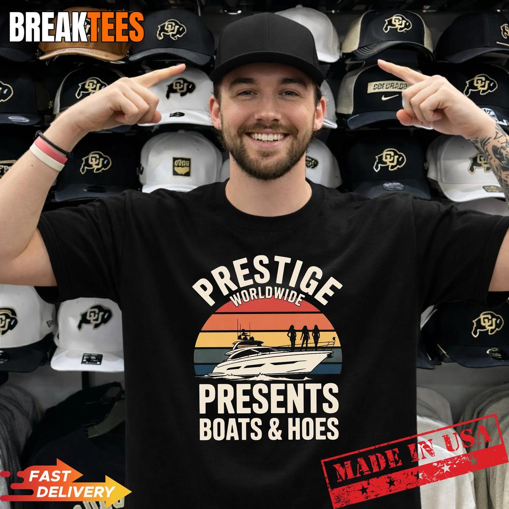 Prestige Worldwide Presents Boats And Hoes Party Boat - Adult & Kids T-Shirts, Sweatshirts & Hoodies apparel design preview 1