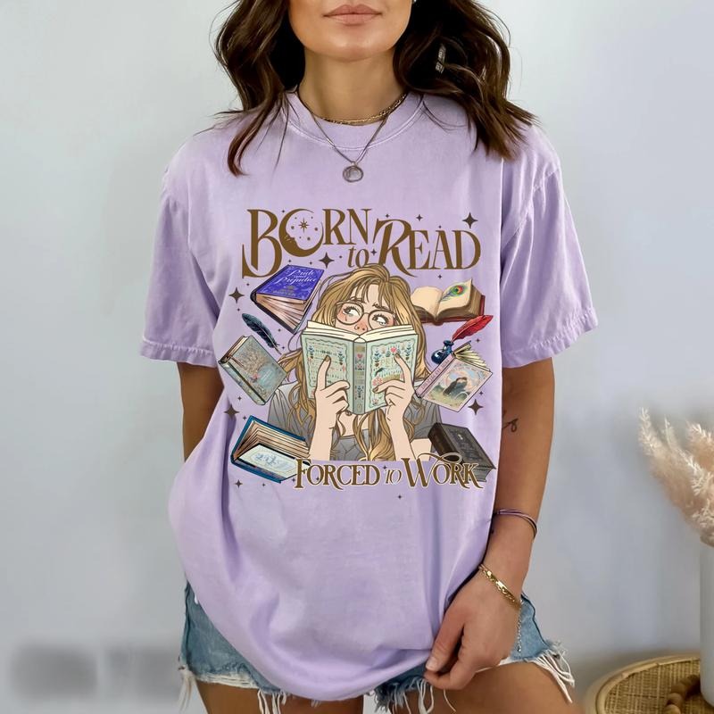 Pride Prejudice Born Read Girl Reading Books Romantic - Adult & Kids T-Shirts, Sweatshirts & Hoodies apparel design preview 1