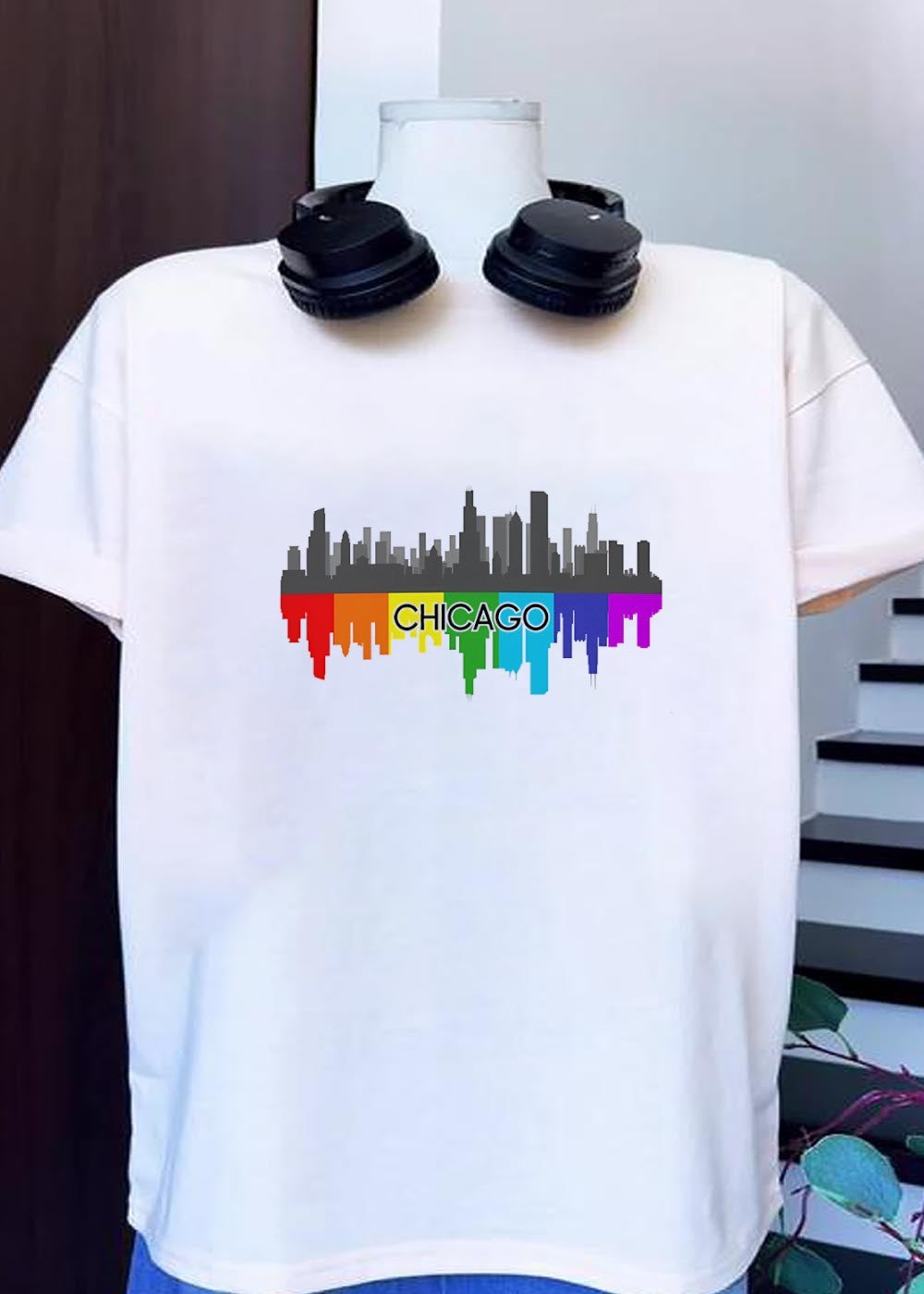 Pride City Skyline Chicago - Adult & Kids T-Shirts, Sweatshirts & Hoodies apparel design preview 1