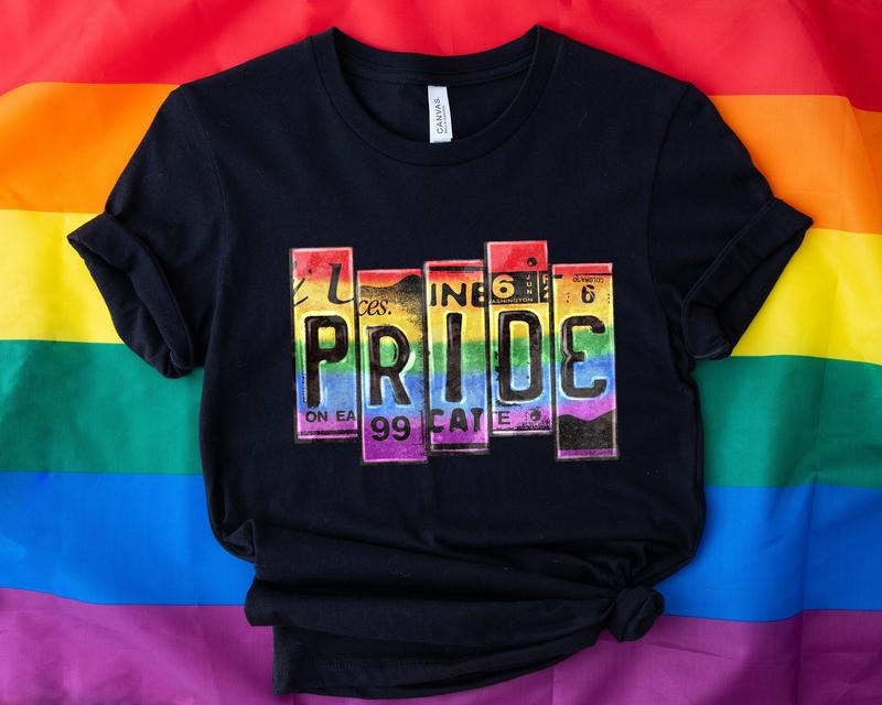 Pride License Plate Word Love Is Gay LGBTq Rights - Adult & Kids T-Shirts, Sweatshirts & Hoodies apparel design preview 1