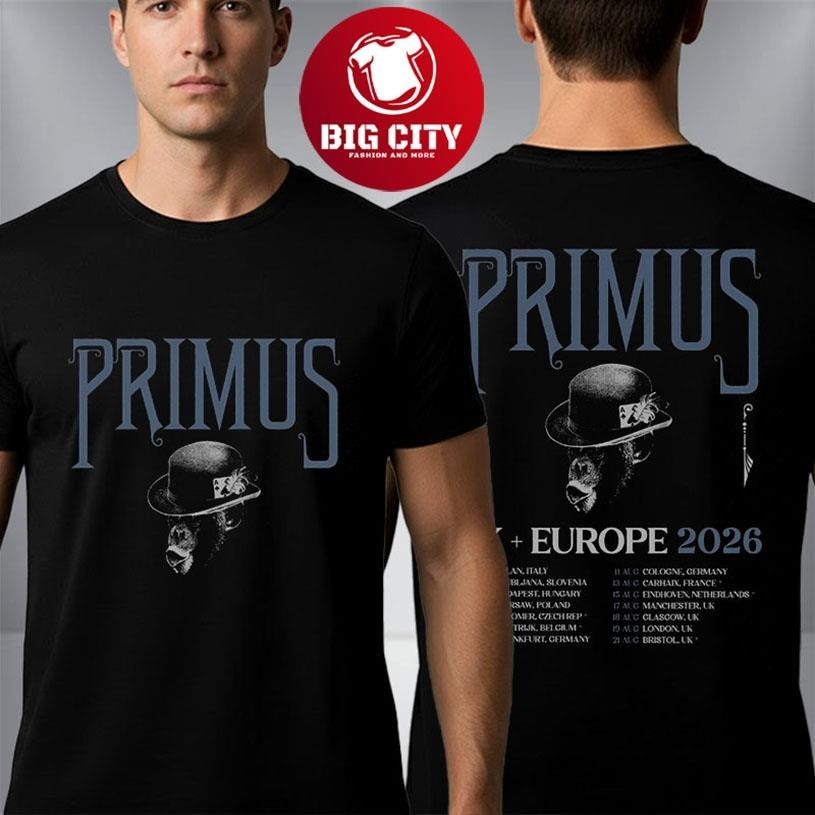 Primus UK And Europe 2026 Tour Venue Dates Schedule - Adult & Kids T-Shirts, Sweatshirts & Hoodies apparel design preview 1
