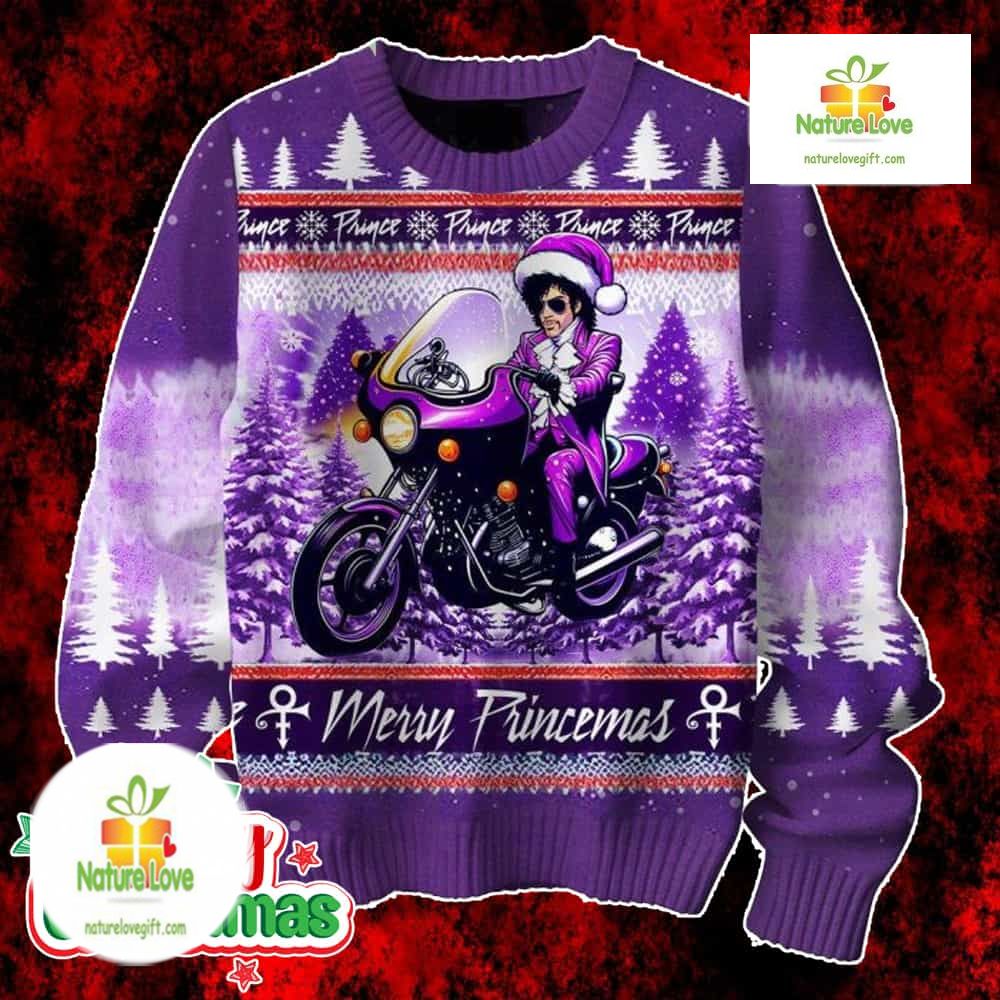 Prince Merry Princemas Purple Holiday Jumper Ugly Christmas Sweater - Holiday Gift product image