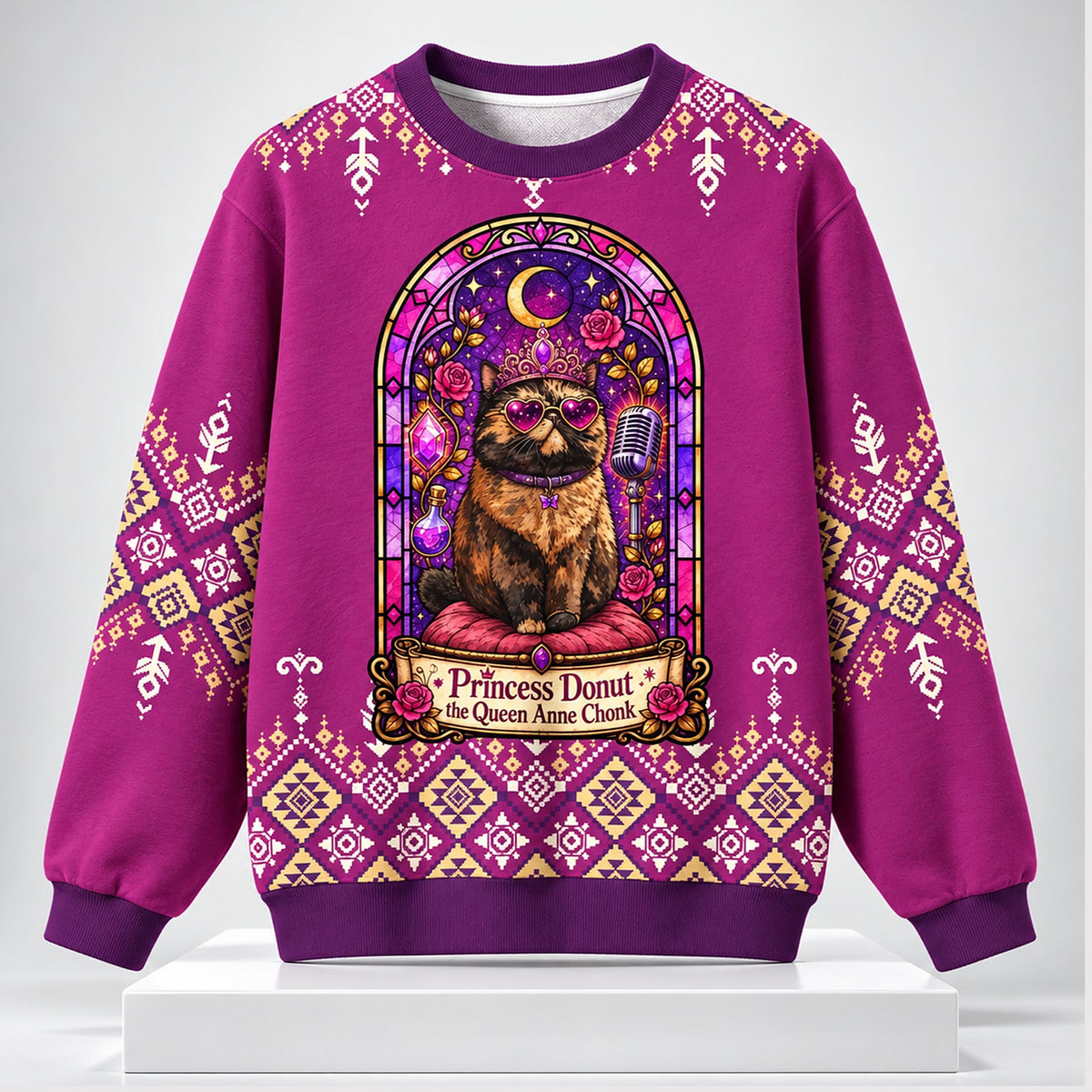 Princess Donut The Queen Anne Chonk Cat Ugly Christmas Sweater - Holiday Gift product image