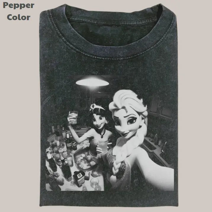 Princess Vintage Drink Wine Meme Cringe Funny Dumb - Adult & Kids T-Shirts, Sweatshirts & Hoodies apparel design preview 1