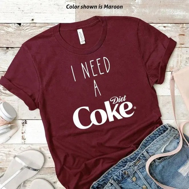 Print I Need Diet Coke Funny Lover Minimalistic All - Adult & Kids T-Shirts, Sweatshirts & Hoodies apparel design preview 1