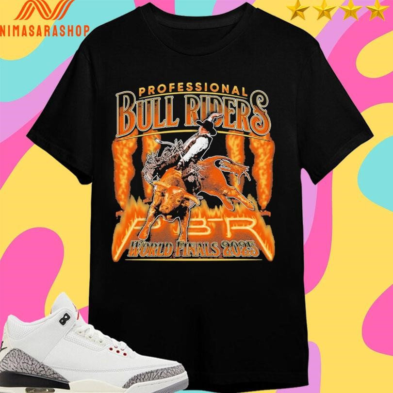 Professional Bull Riders World Finals 2025 Fire And - Adult & Kids T-Shirts, Sweatshirts & Hoodies apparel design preview 1