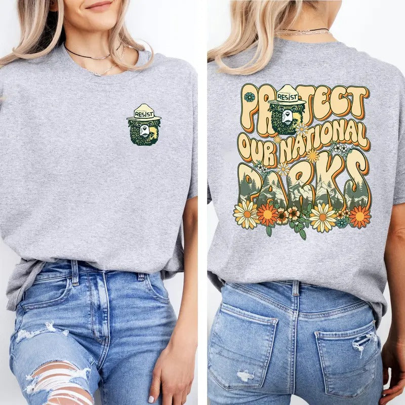Protect Our National Park 2 Side Respect Local - Adult & Kids T-Shirts, Sweatshirts & Hoodies apparel design preview 1