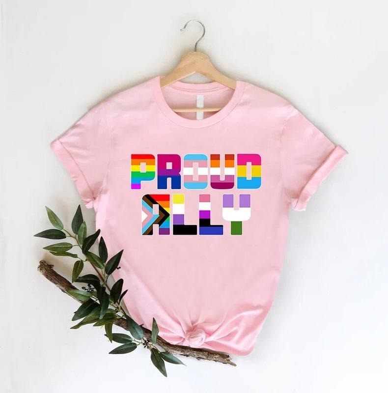 Proud Ally Pride Flag LGBT Bisexual Gay - Adult & Kids T-Shirts, Sweatshirts & Hoodies apparel design preview 1