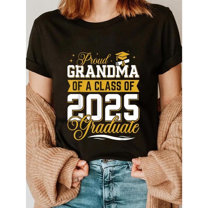 Proud Grandma 2025 Graduation Class Loose Fit Black - Adult & Kids T-Shirts, Sweatshirts & Hoodies apparel design preview 1