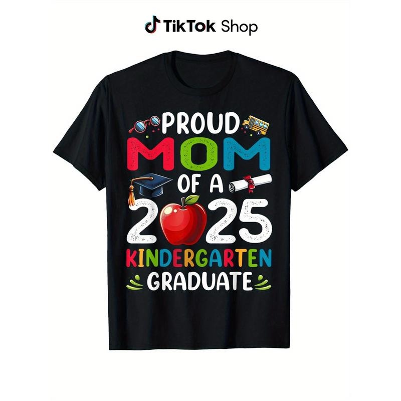 Proud Mom 2025 Kindergarten Graduate 100% Cotton - Adult & Kids T-Shirts, Sweatshirts & Hoodies apparel design preview 1
