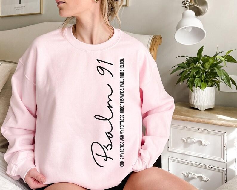 Psalm 91 Bible Verse Faith Based Christian - Adult & Kids T-Shirts, Sweatshirts & Hoodies apparel design preview 1