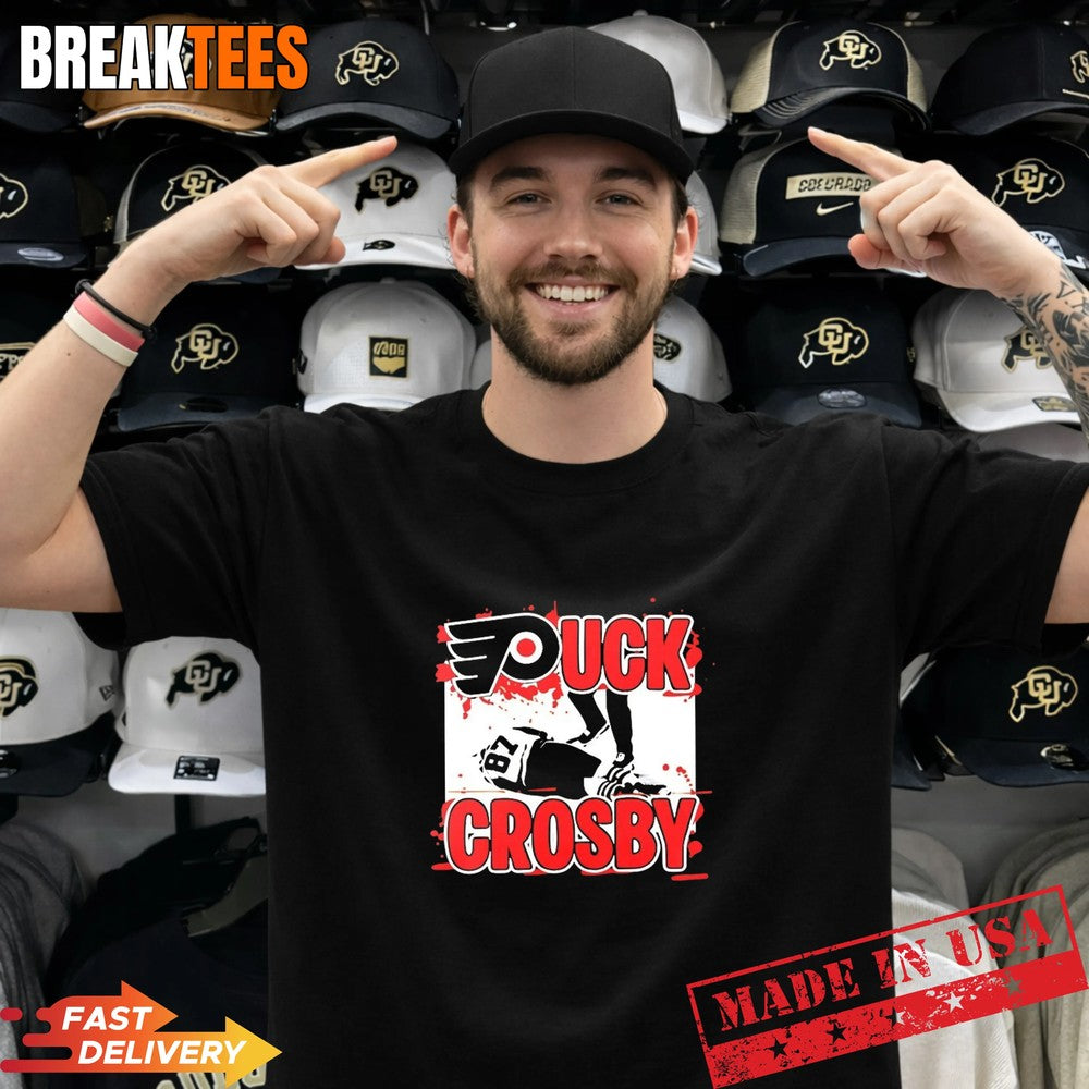 Puck Crosby Philadelphia Flyers Hockey 2026 - Adult & Kids T-Shirts, Sweatshirts & Hoodies apparel design preview 1