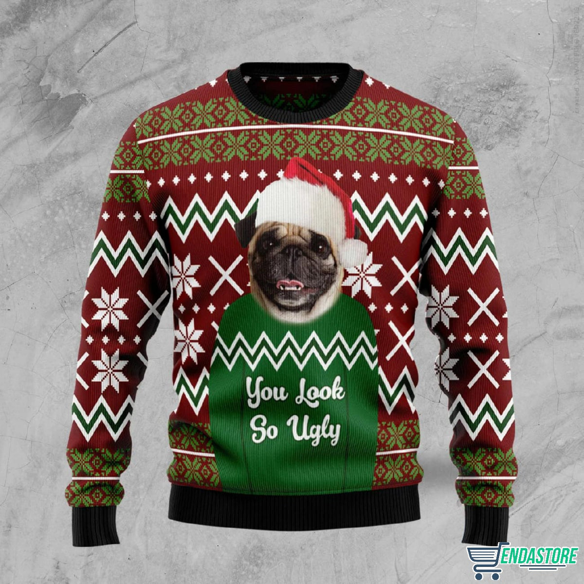 Pug Dog You Look So 3D Ugly Christmas Sweater - Holiday Gift product image