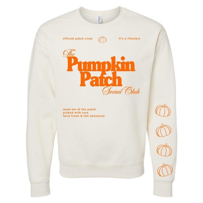 'Pumpkin Patch Social Club' - Adult & Kids T-Shirts, Sweatshirts & Hoodies apparel design preview 1