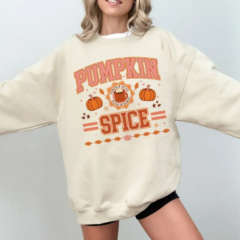 Pumpkin Spice Season Latte Autumn Fall Thanksgiving - Adult & Kids T-Shirts, Sweatshirts & Hoodies apparel design preview 1