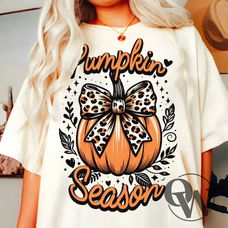 Pumpkin Season Retro Halloween Cheetah Fall Autumn - Adult & Kids T-Shirts, Sweatshirts & Hoodies apparel design preview 1