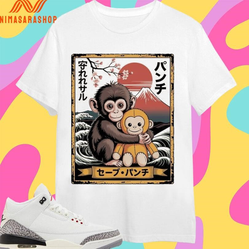 Punch Macaque Monkey 2026 Japanese Streetwear Graphic - Adult & Kids T-Shirts, Sweatshirts & Hoodies apparel design preview 1