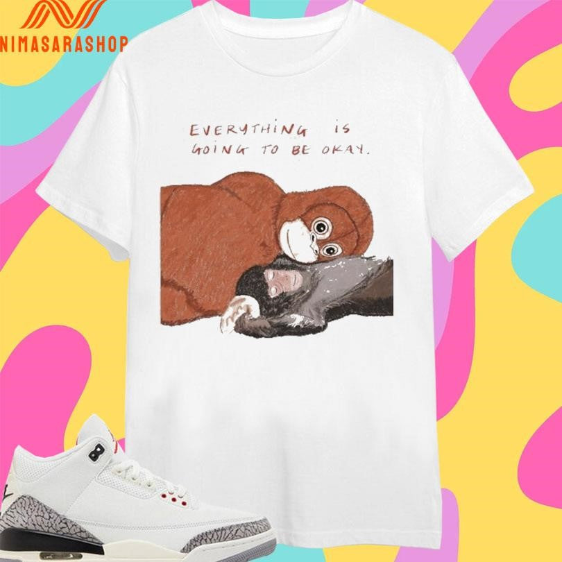 Punch Monkey Viral Everything Is Going To Be Okay - Adult & Kids T-Shirts, Sweatshirts & Hoodies apparel design preview 1