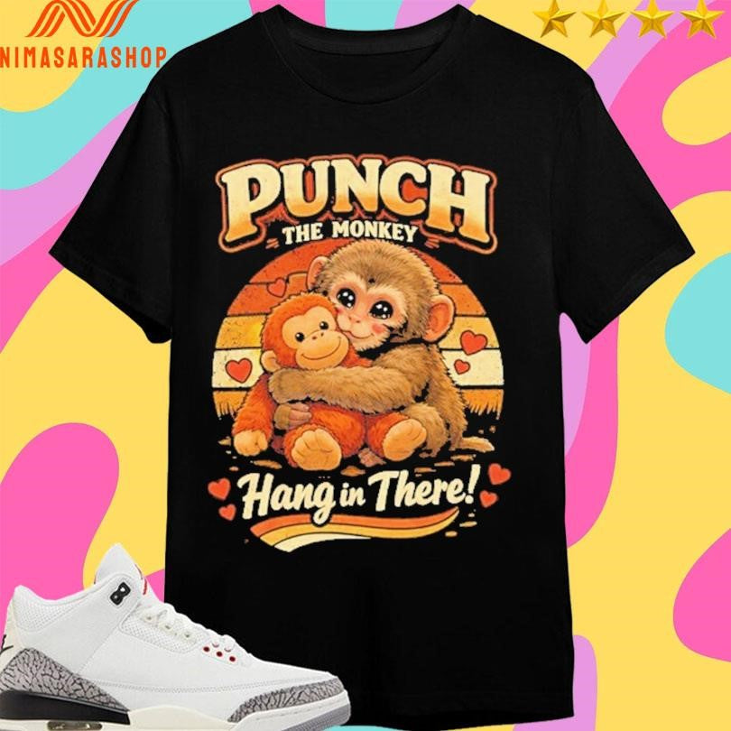 Punch The Monkey Hang In There Animal - Adult & Kids T-Shirts, Sweatshirts & Hoodies apparel design preview 1