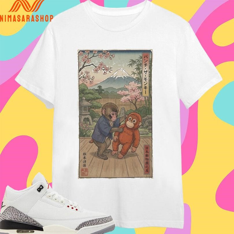 Punch The Monkey Japanese Zoo Style 2026 - Adult & Kids T-Shirts, Sweatshirts & Hoodies apparel design preview 1
