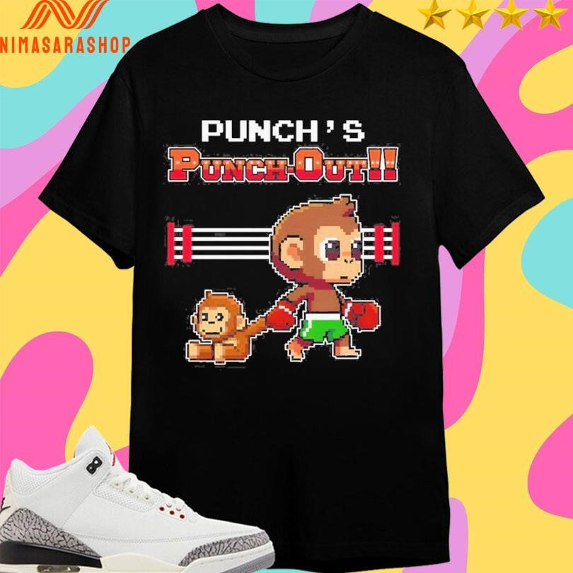 Punch The Monkey Punch’s Punch-Out 2026 - Adult & Kids T-Shirts, Sweatshirts & Hoodies apparel design preview 1