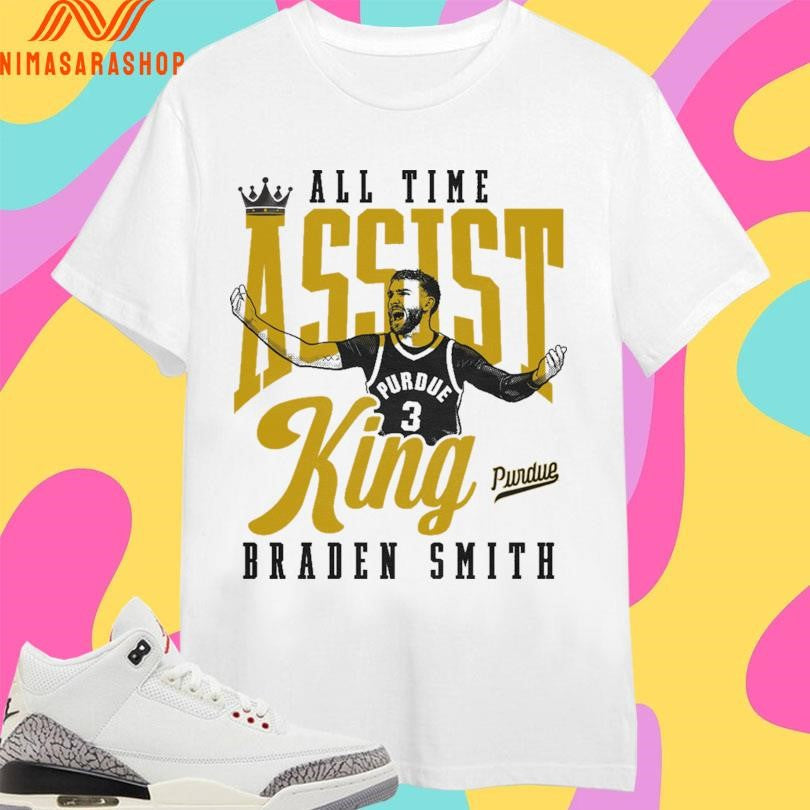 Purdue Boilermakers All Time Braden Smith Assist King - Adult & Kids T-Shirts, Sweatshirts & Hoodies apparel design preview 1