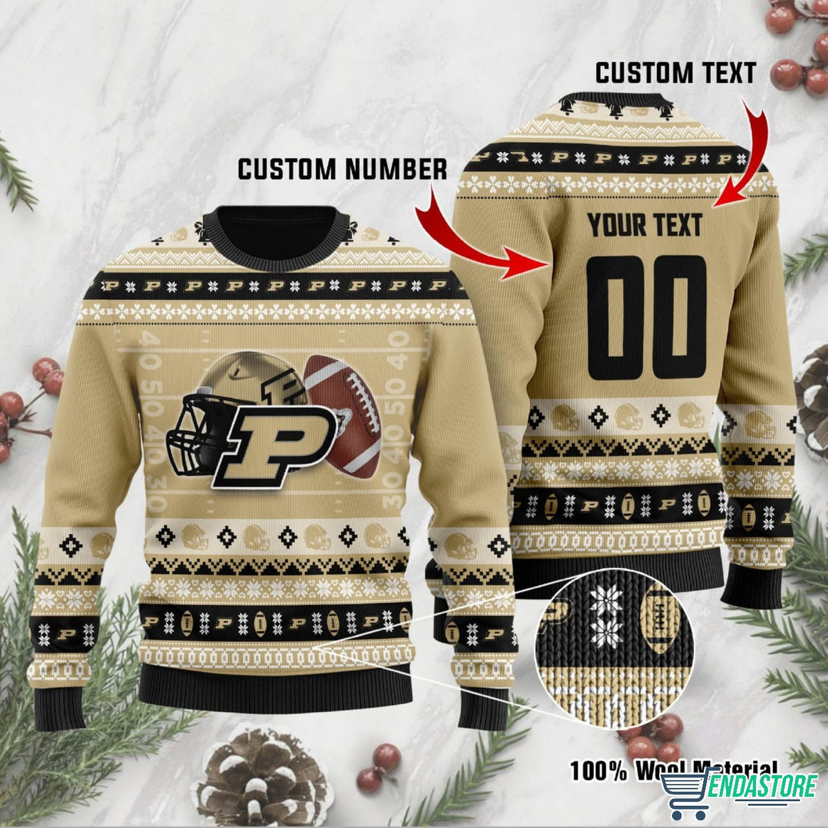 Purdue Custom Name & Number Personalized 3D Ugly Christmas Sweater - Holiday Gift product image