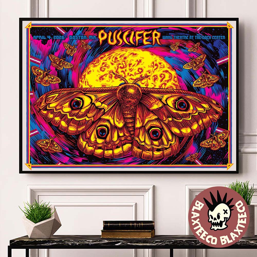 Puscifer Boston Massachusetts 2026 Venue Poster At - Adult & Kids T-Shirts, Sweatshirts & Hoodies apparel design preview 1