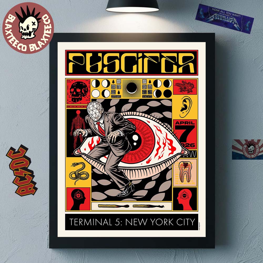Puscifer Terminal 5 New York City 2026 Event Poster - Adult & Kids T-Shirts, Sweatshirts & Hoodies apparel design preview 1