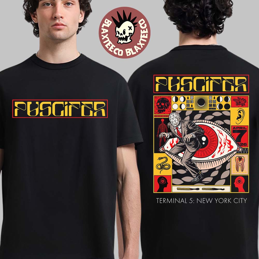 Puscifer Terminal 5 New York City 2026 Event Poster - Adult & Kids T-Shirts, Sweatshirts & Hoodies apparel design preview 1