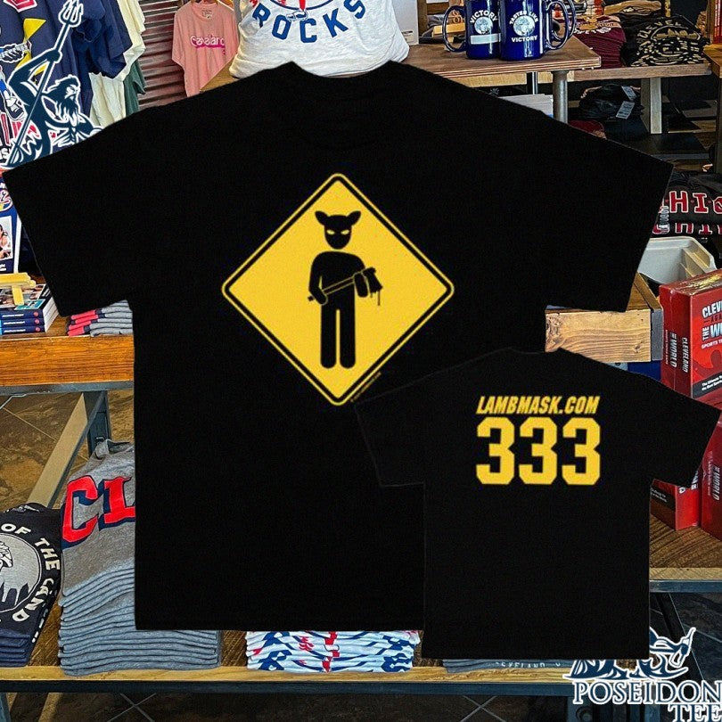 Lamb Mask Warning - Adult & Kids T-Shirts, Sweatshirts & Hoodies apparel design preview 1