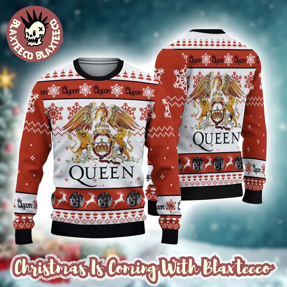 Queen Big Logo Signature Knitted Ugly Christmas Sweater - Holiday Gift product image