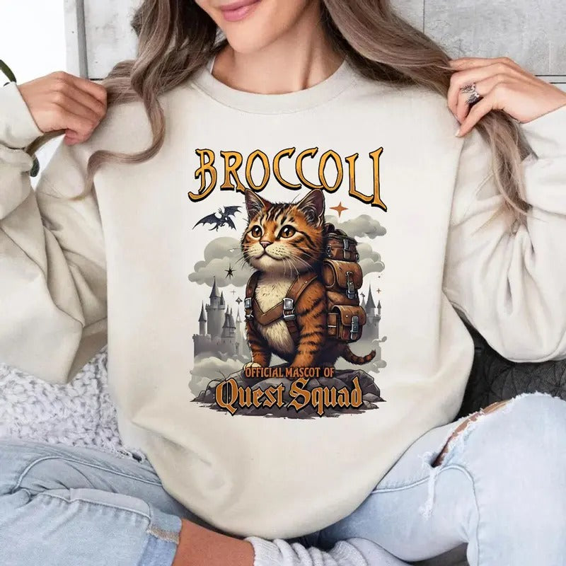Quest Squad Broccoli Onyx Storm Cat Fourth Wing Xaden - Adult & Kids T-Shirts, Sweatshirts & Hoodies apparel design preview 1
