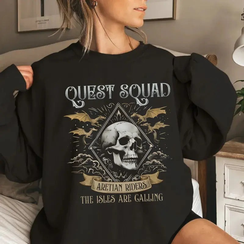 Quest Squad Ridoc Onyx Storm Fourth Wing New Dragon - Adult & Kids T-Shirts, Sweatshirts & Hoodies apparel design preview 1