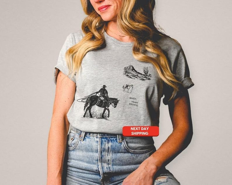 Quiet Heavy Dreams Western Top Y'Allternative Cowgirl - Adult & Kids T-Shirts, Sweatshirts & Hoodies apparel design preview 1