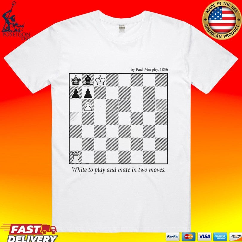 Paul Morphy 1856 White To Play And Mate In Two Chess - Adult & Kids T-Shirts, Sweatshirts & Hoodies apparel design preview 1