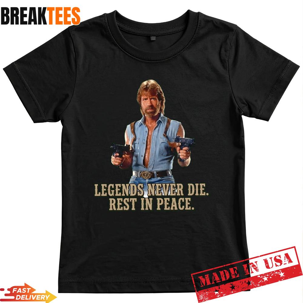 RIP Chuck Norris 1940-2026 Legends Never Die Tribute - Adult & Kids T-Shirts, Sweatshirts & Hoodies apparel design preview 1
