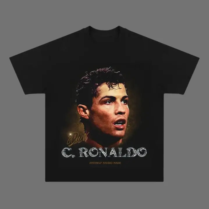 RONALDO Young Vintage Soccer Player Menswear - Adult & Kids T-Shirts, Sweatshirts & Hoodies apparel design preview 1