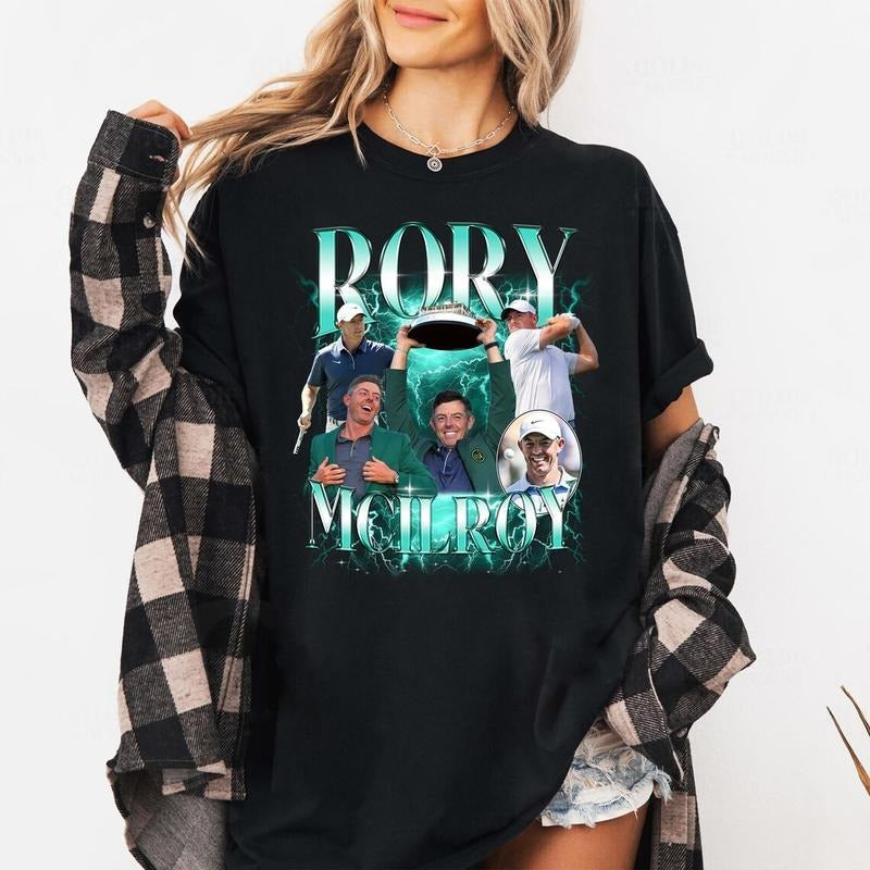 RORY MCILROY 2025 Golf Masters Lover (Color Black) - Adult & Kids T-Shirts, Sweatshirts & Hoodies apparel design preview 1