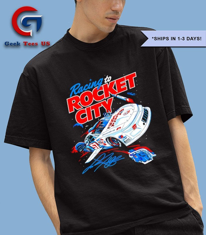 Racing to Rocket City 57 Claremont NC NASCAR Stock - Adult & Kids T-Shirts, Sweatshirts & Hoodies apparel design preview 1